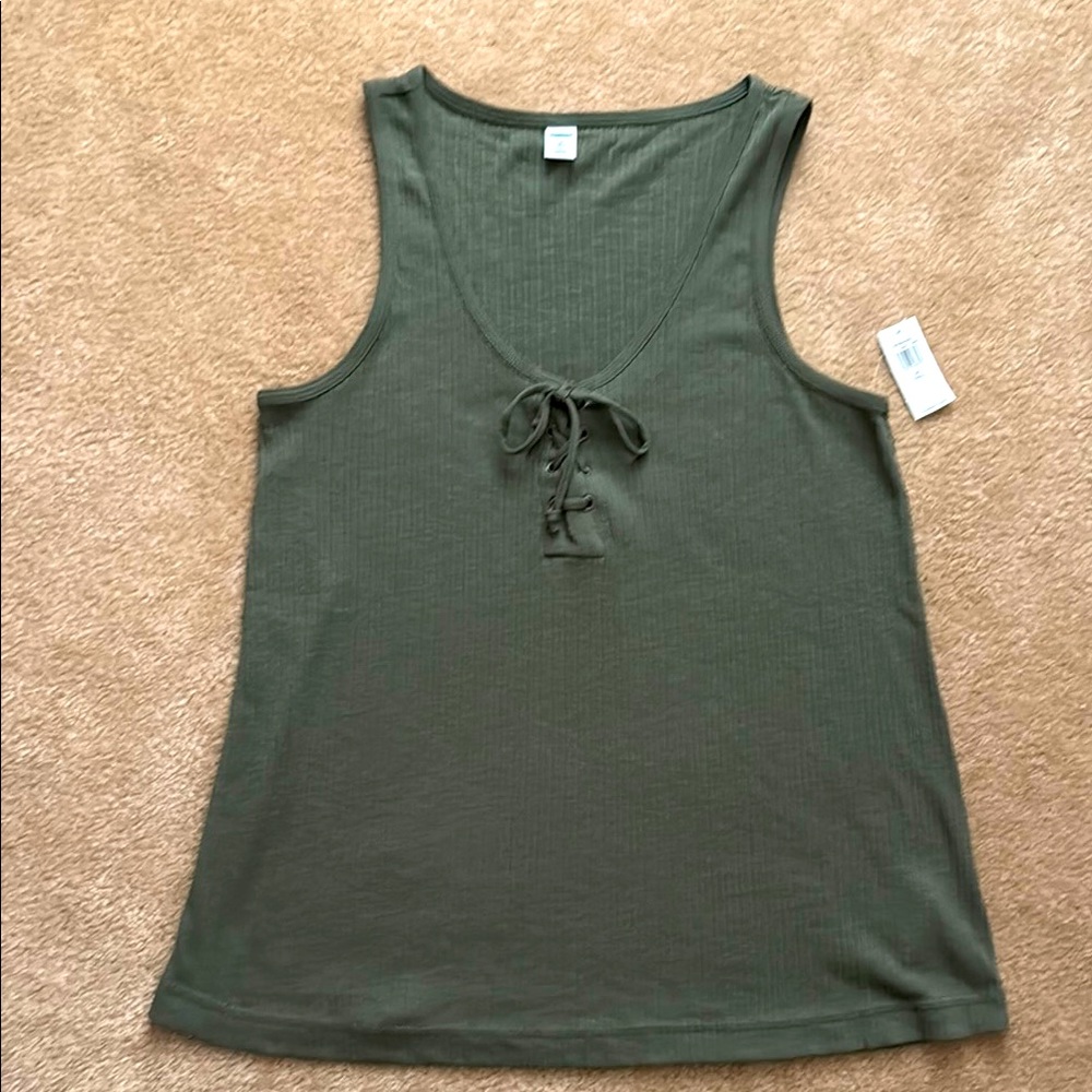 Old Navy Olive Green Tank Top with Tie Detail